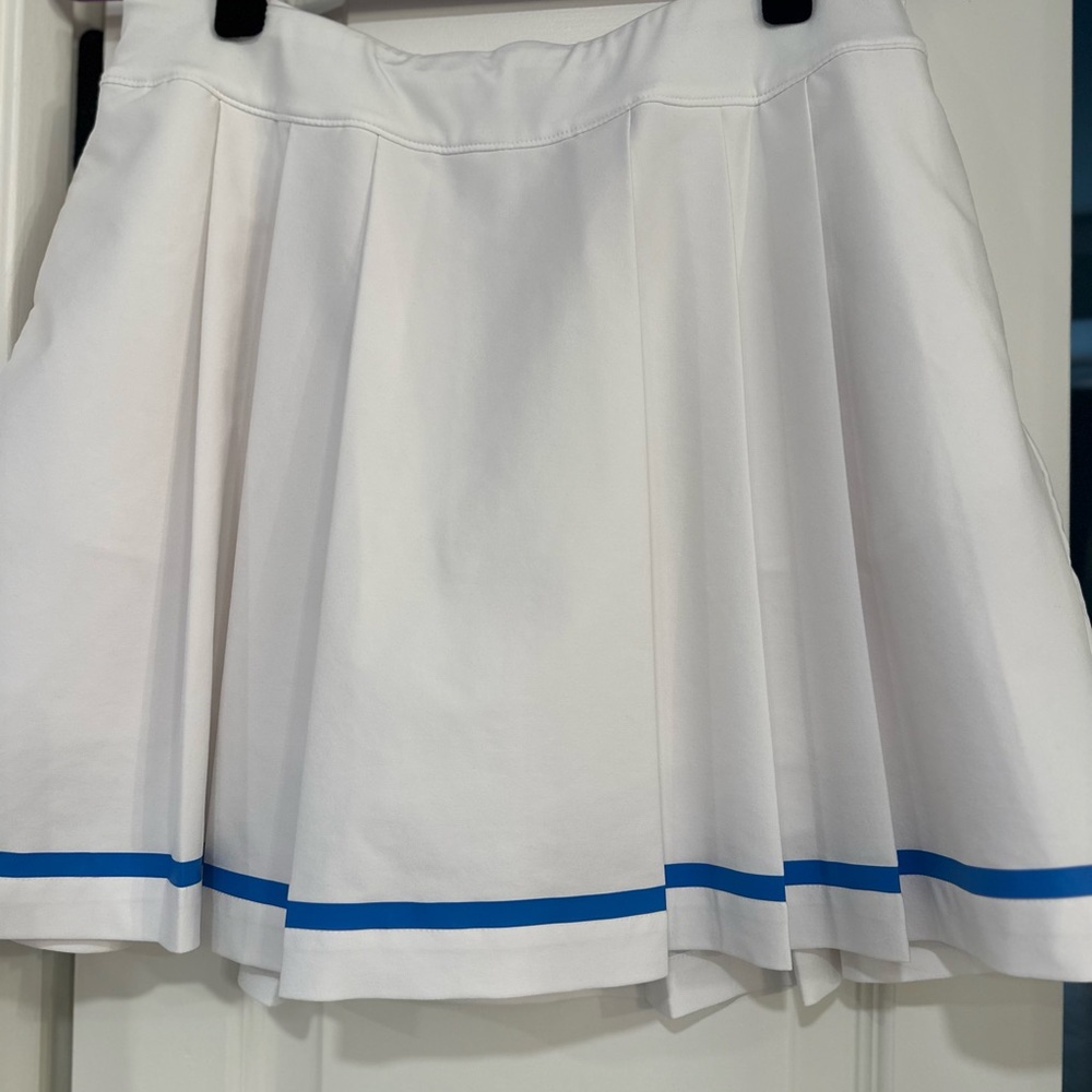 Lady Hagen White Athletic Skirt with Blue Accents